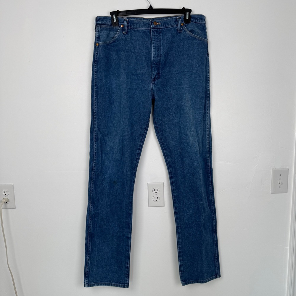 Wrangler 13MWZ Cowboy Cut Jeans Mens 40x36 Blue Denim Made in USA Vintage